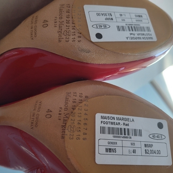 Maison Margiela Patent Leather High Heeled Thigh High Boots Red EU 40 US 7 - Picture 10 of 16